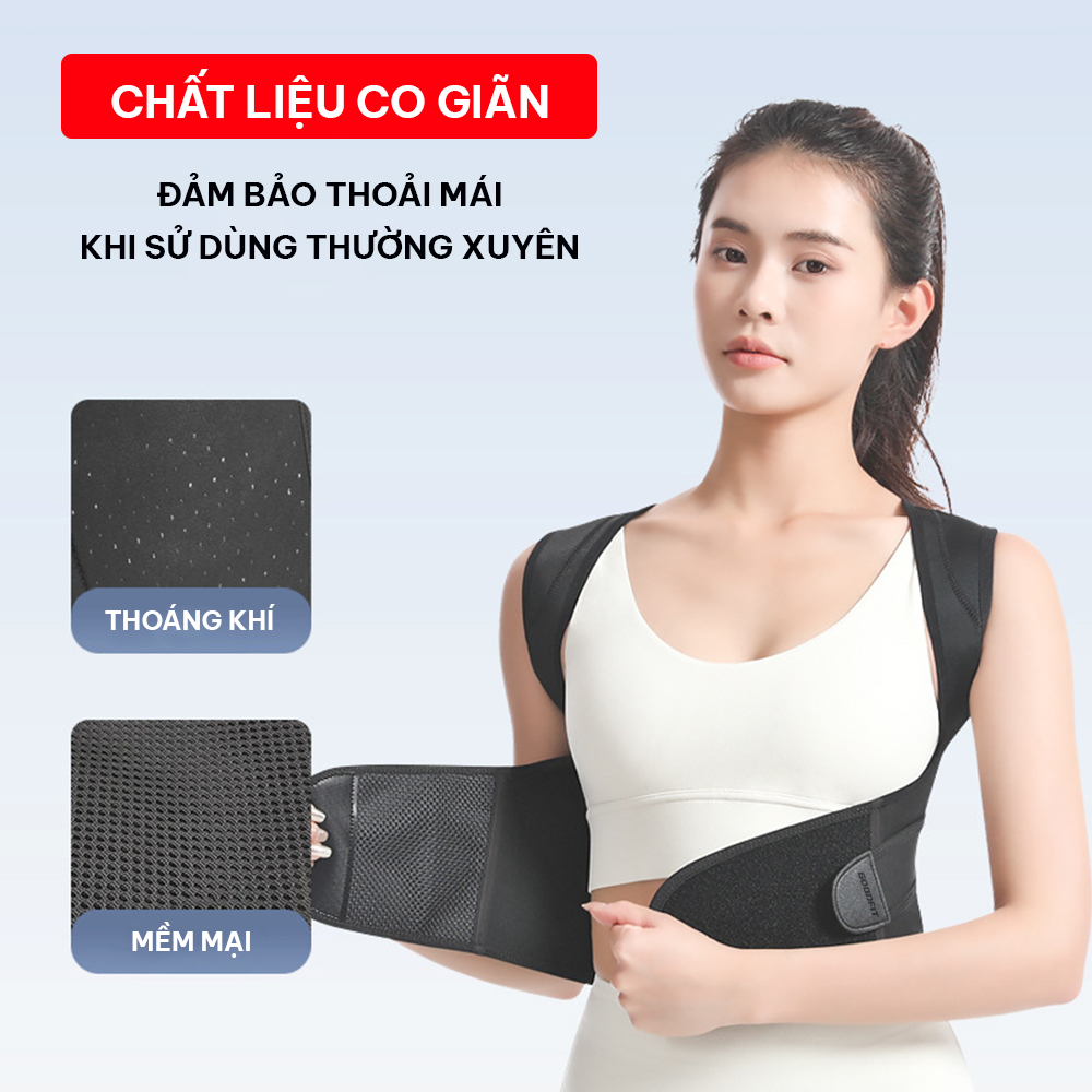 Đai chống gù lưng nam, nữ, trẻ em hỗ trợ cải thiện vóc dáng chính hãng GoodFit GF716P