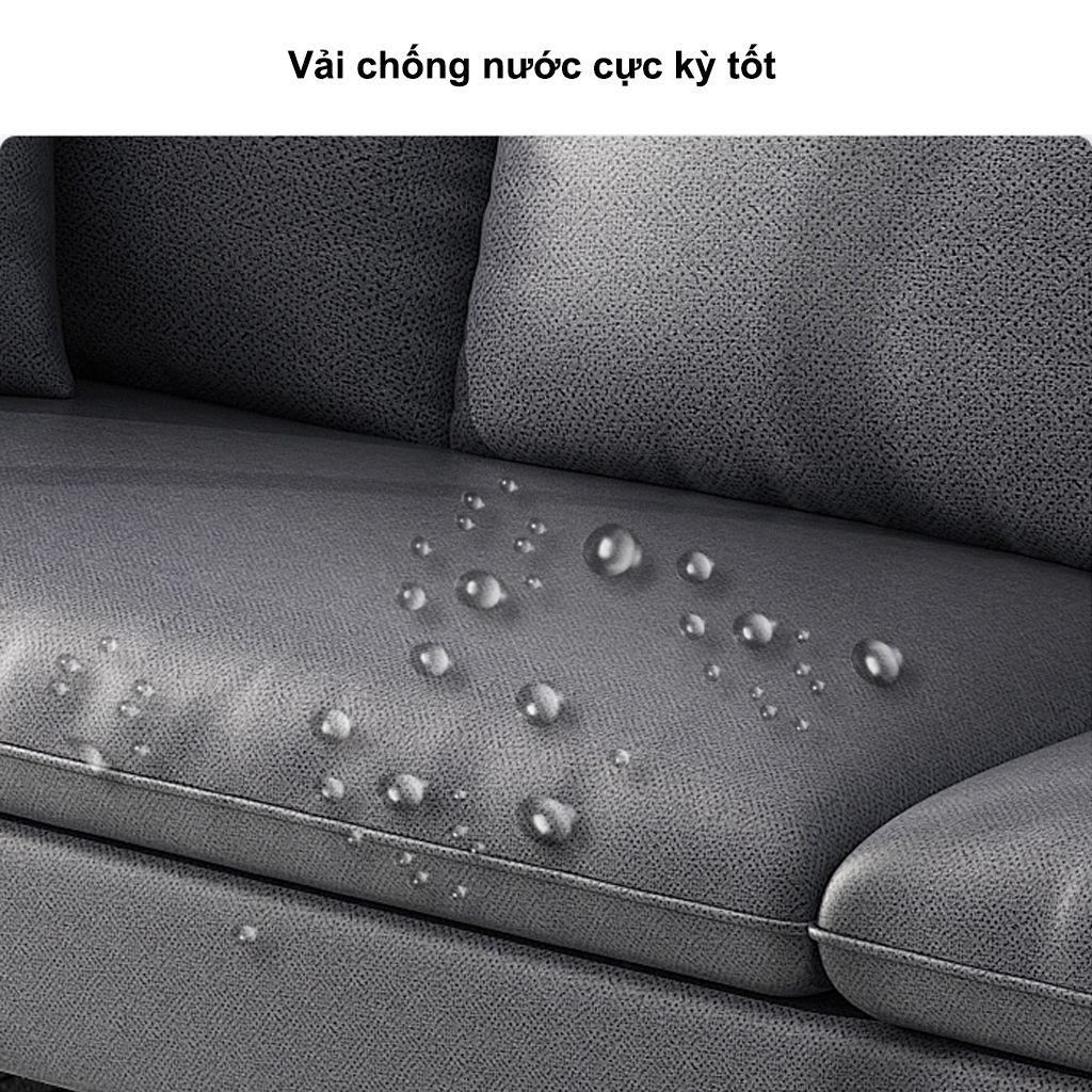 Ghế Sofa Băng có Đôn kích thước 1m8 khung gỗ sồi chống mối mọt, cong vênh vải chống thấm nước tuyệt đối mã HB-14