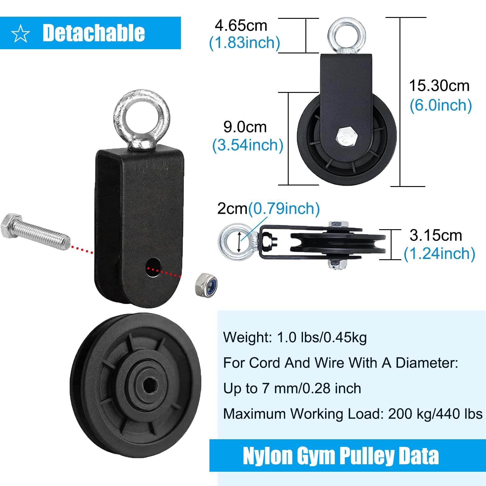 Con lăn cuộn với móc carabiner, con lăn độ lệch cho dây thừng, con lăn dây với tay cầm U 360 ° Kabel cho các phụ kiện rung chuyển, đường dây, DAB, Dungare