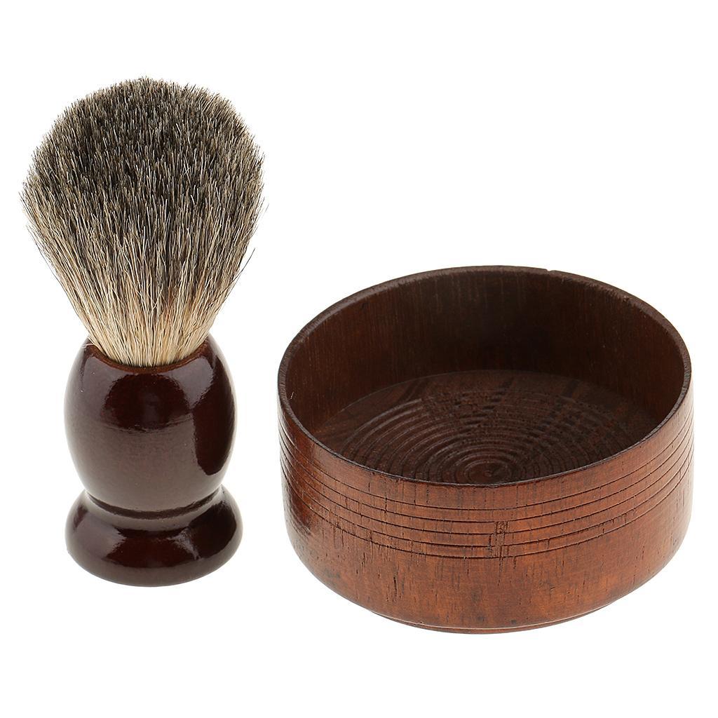 Shaving Bowl And Brush Set with Soap for Mens Beard Cleaning for Home Salon