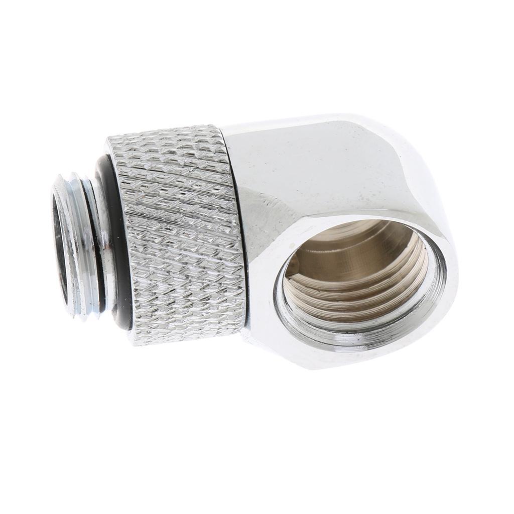 2x G1/4'' Rotary Multi-Link Adapter Fitting for Water Cooling System Silver