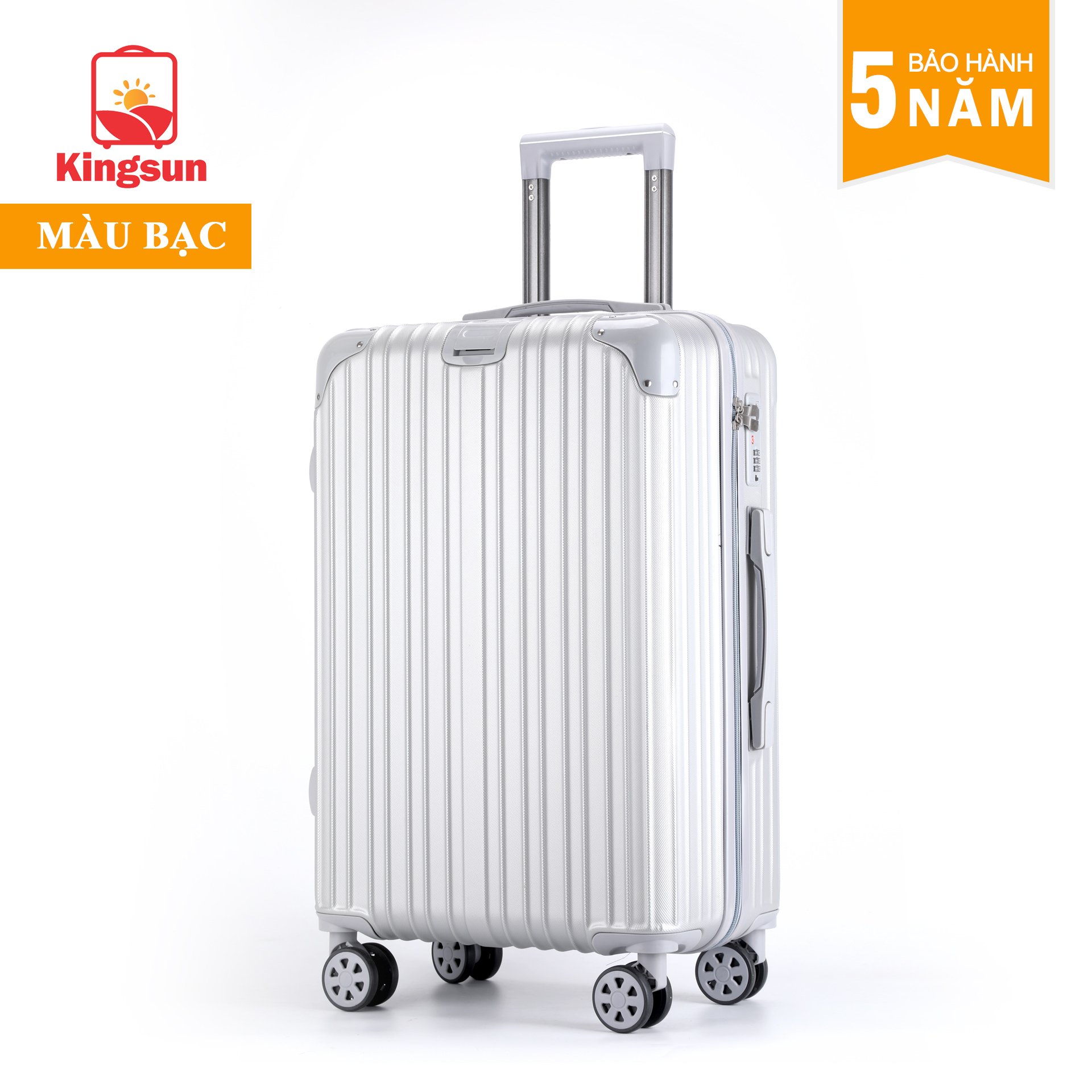 Vali du lịch kéo Kingsun cao cấp Size 24inch KS-033 - Bạc