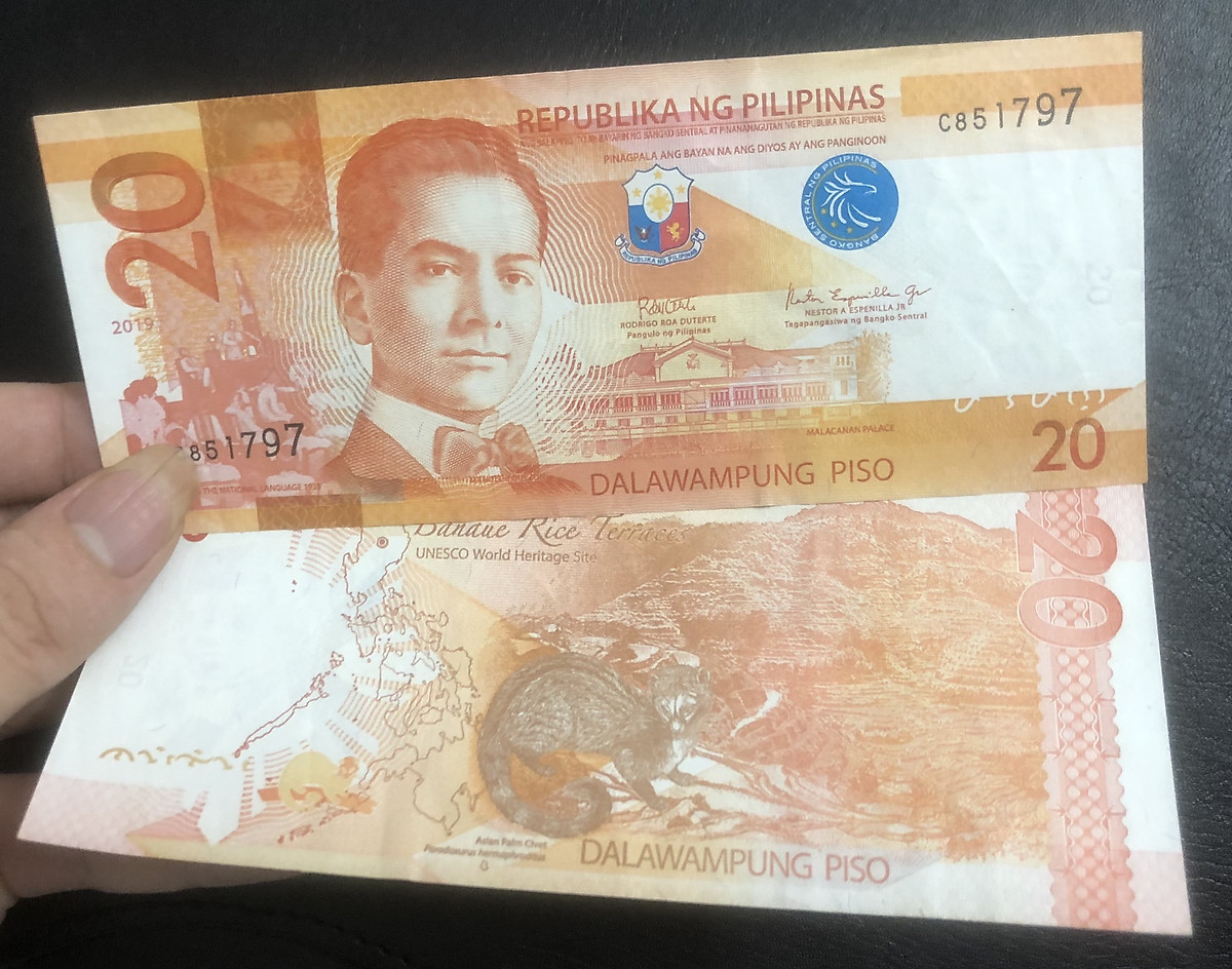 Tiền Philippines 20 pesos phiên bản mới - Tiền mới keng 100% - Tặng túi nilon bảo quản