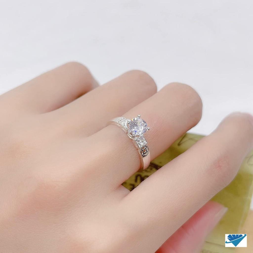 Nhẫn nữ chất liệu bạc ta mặt đá MS52g