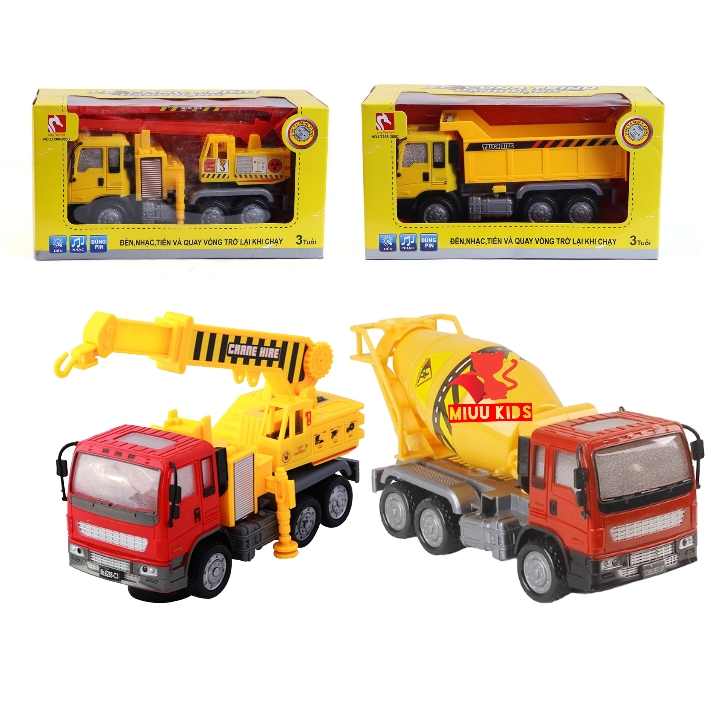 Xe Cẩu Nhạc Đèn 3d Tự Tránh Vật Cản Bằng Nhưạ Cao Cấp Hàng Việt Nam