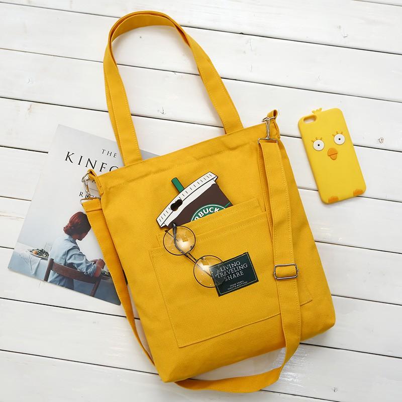 Túi Vải Tote Living Loại 1 Vải Canvas Siêu Đẹp Cặp Đeo Chéo Ulzzang Hàn Quốc BT17