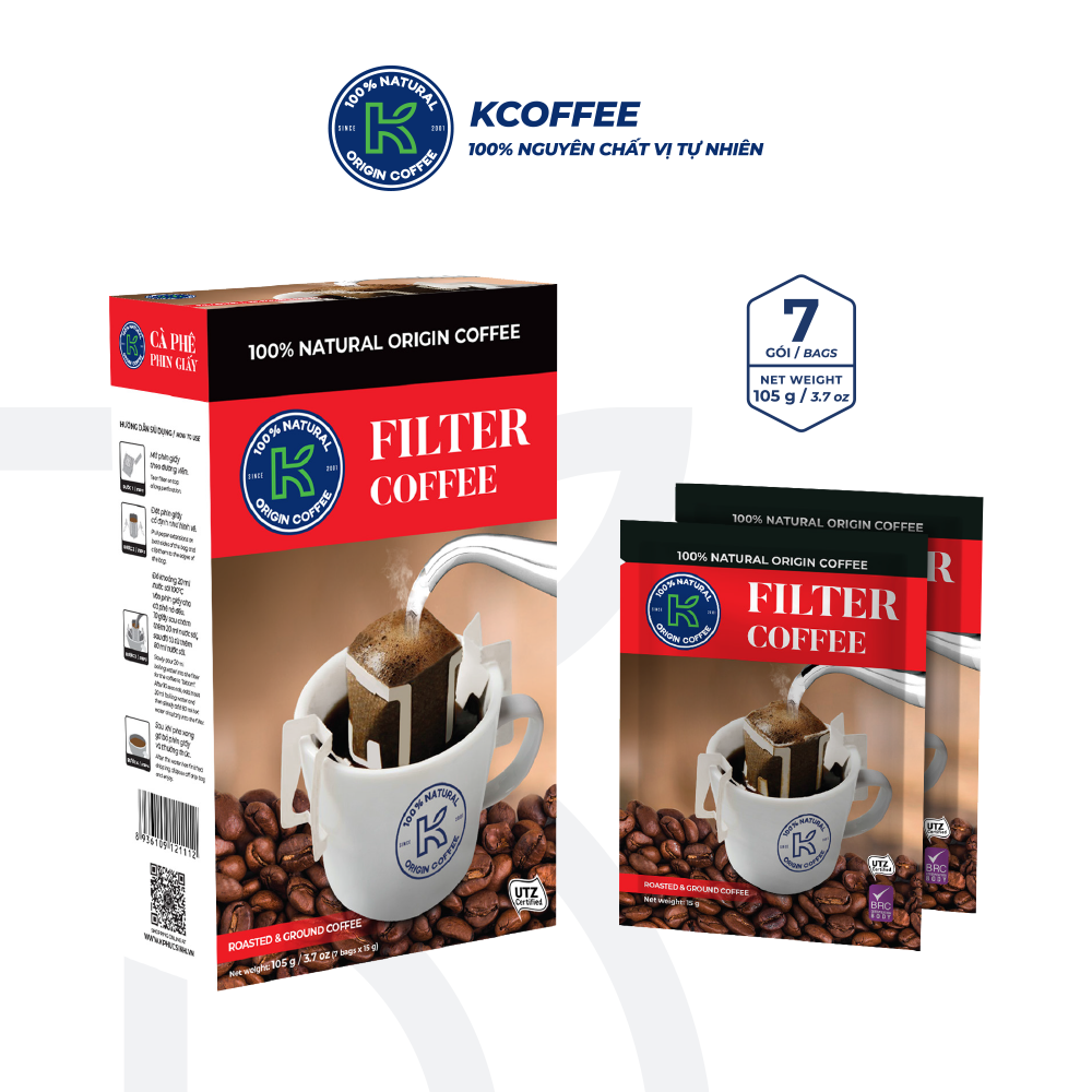 Cà phê túi lọc K-FILTER tiện lợi (105g/Hộp)