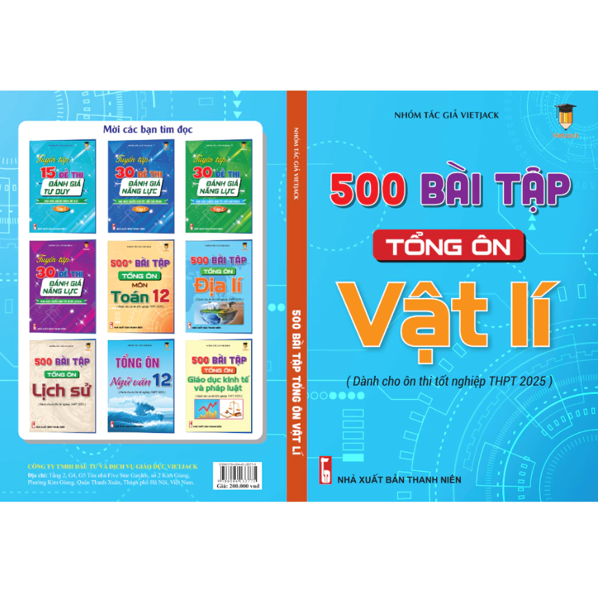 Sách - 500 Bài tập tổng ôn Vật lí (Dành cho ôn thi THPT 2025) VietJack