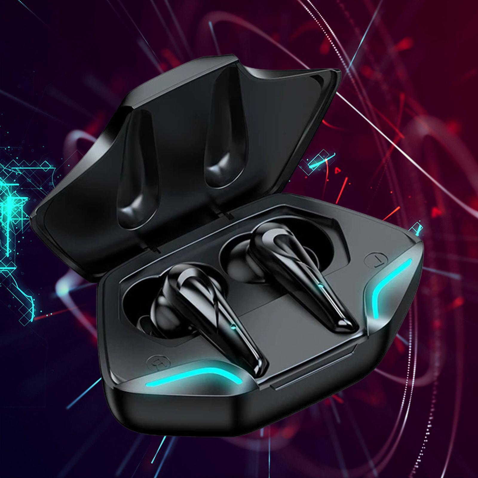 Bluetooth Wireless Earphone Headphones w/Mic Low Latency Noise Cancelling Black