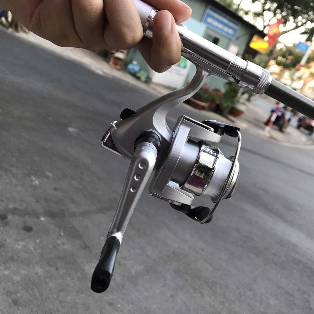 Bộ cần câu bút bi mini 1m/1m4 và máy câu, cần câu bút máy đứng cao cấp nhỏ gọn dùng để câu tôm mực câu cá nhỏ ở sông suối