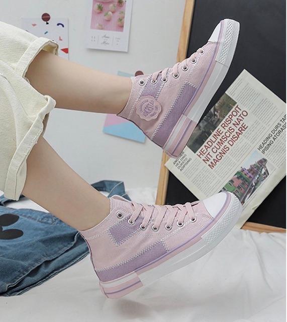 Giày thể thao cao cổ sneakers ulzzang tím hot trend