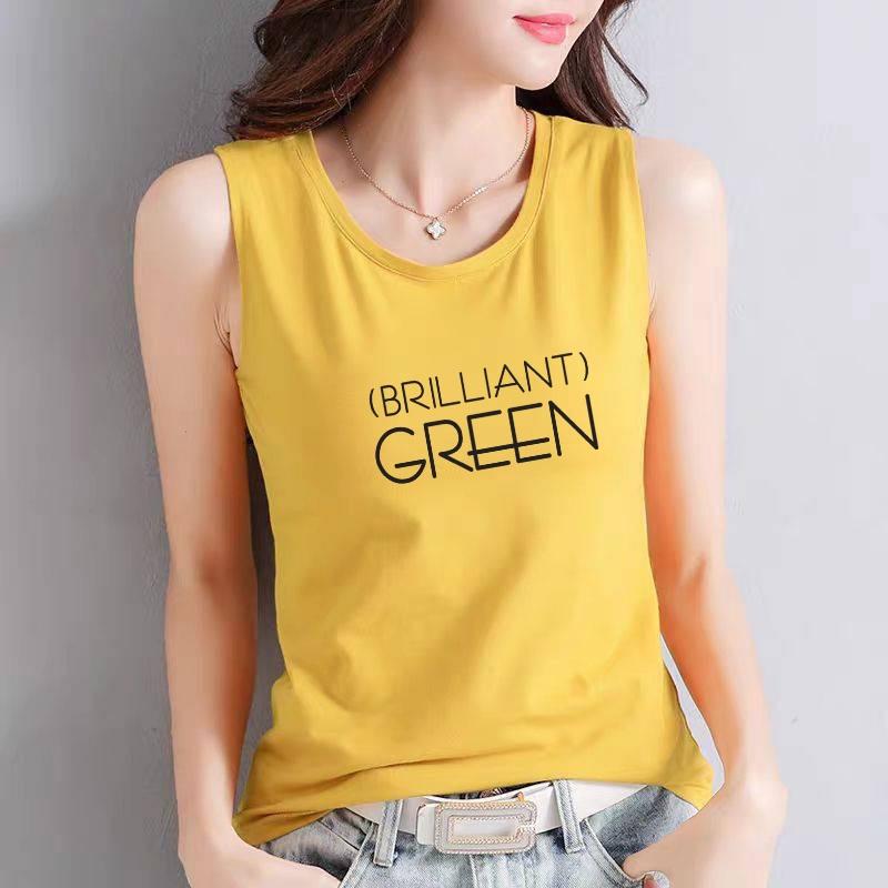 Áo Thun 3Lỗ Nữ In Chữ GREEN Vải Cotton Co Giãn 4 Chiều Mặc Đẹp Thoải Mái Tôn Dáng Phong Cách Hàn Quốc SN122 Sally Boutique