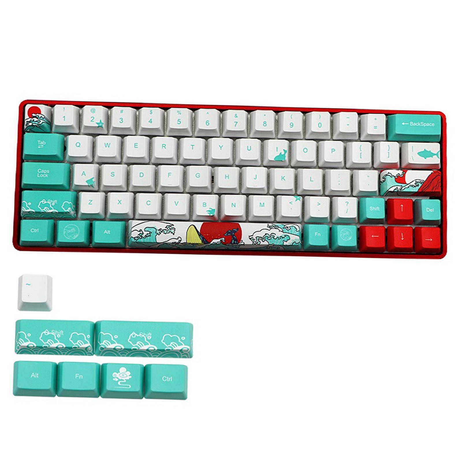 71 Keys Coral Sea  - Sublimation PBT Keycaps DIY for RK61 English