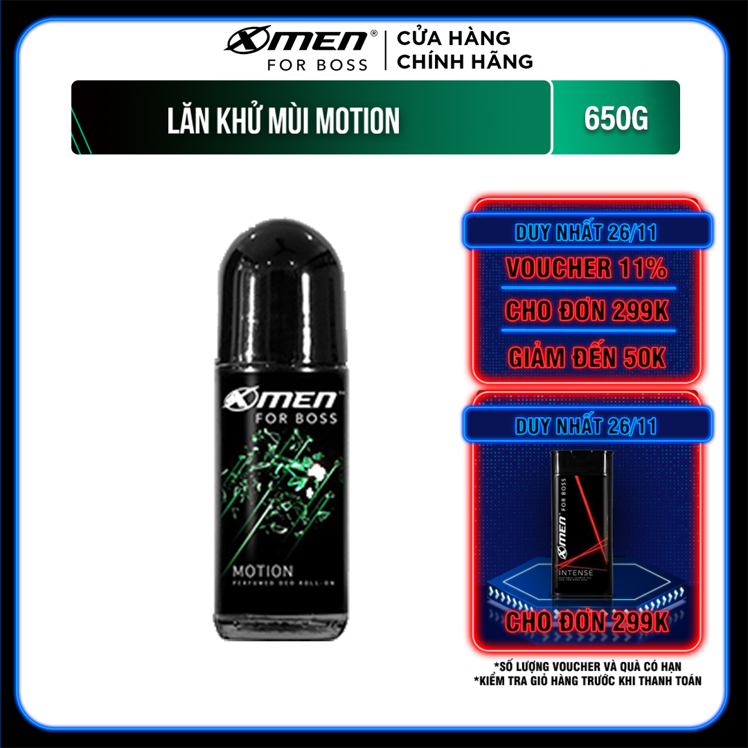 Lăn khử mùi X-Men For Boss Motion - Mùi hương năng động phóng khoáng 50ml