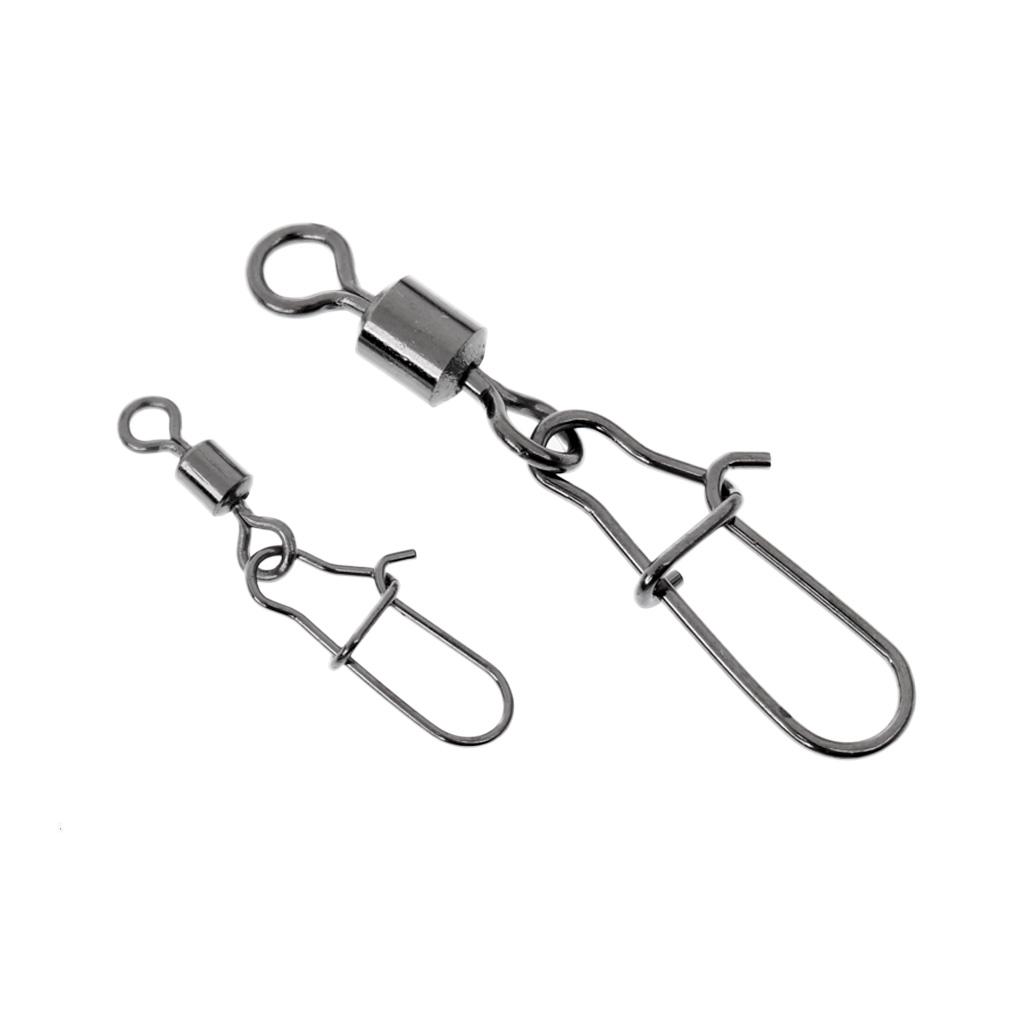 210Pcs Rolling Swivels Ring Fastlocks Fishing Pin Snap Connector Accessories