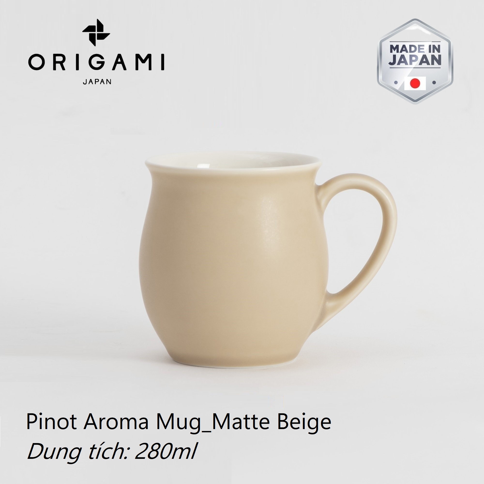 Ly sứ uống trà cà phê Origami Pinot Aroma Mug 280ml