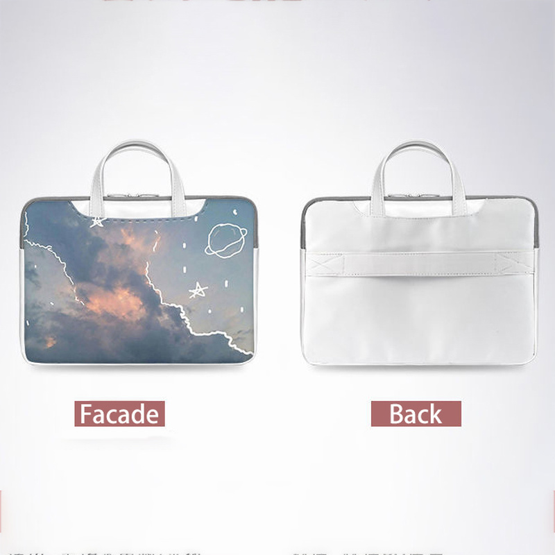 Hoạt Hình Dễ Thương Laptop Túi Chống Nước Máy Tính 13 14 15 15.6 16.1 Inch PU Laptop Đeo Vai Túi Xách Cho Macbook dell/HP/Lenovo