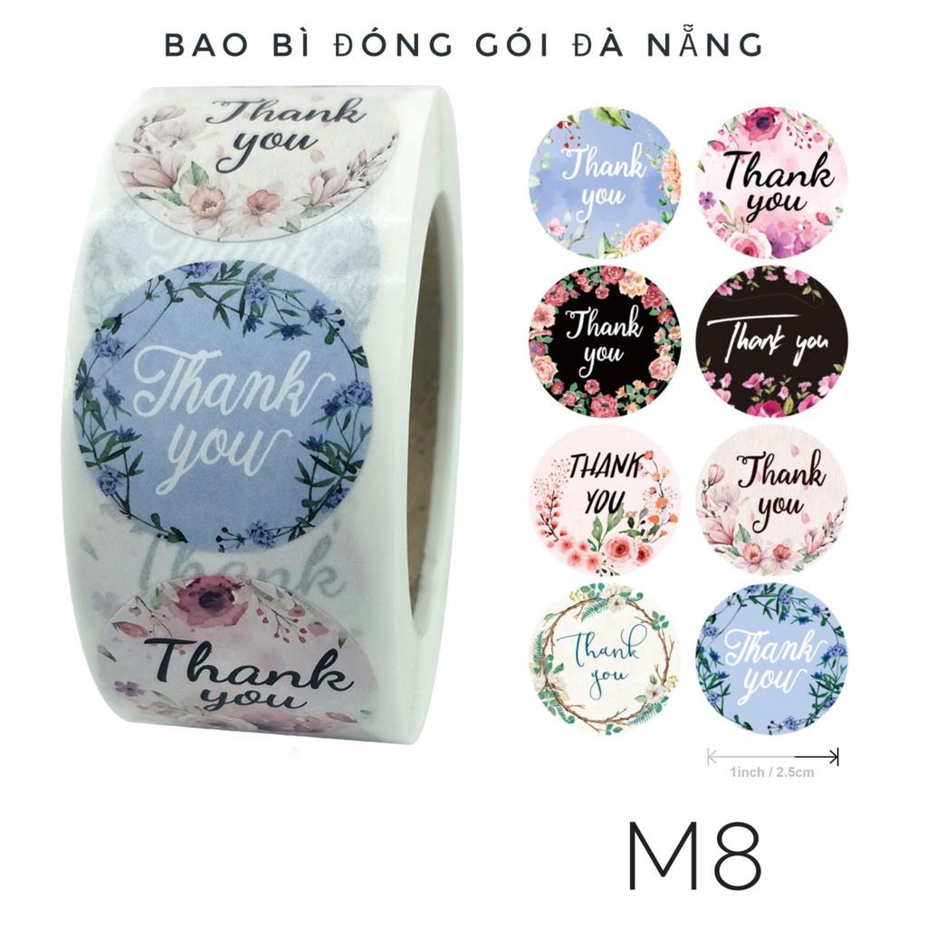 Cuộn 500 Stick Dán Nhãn Thank You Dễ Thương, Sticker Thank You Dán Hàng