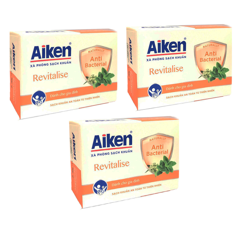 Combo 4 Xà Phòng Aiken Revitalise Sạch khuẩn An Toàn Tự Nhiên (90gr*4)