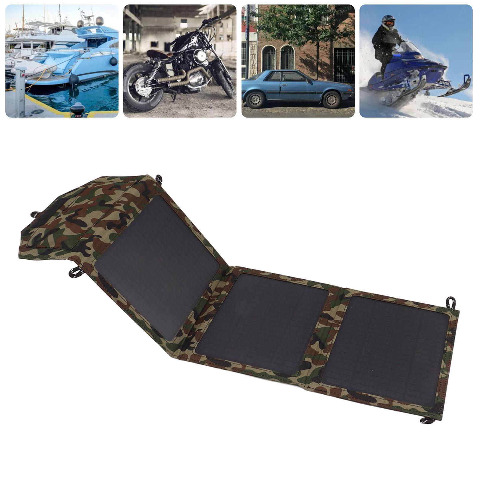 Portable Solar Panel Dual USB 30W 18V 5V for Travel Charging Smartphone Fan