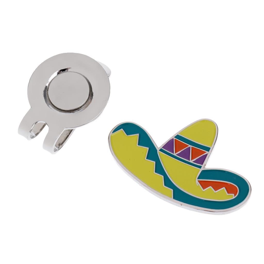 2 Pieces Alloy Golf Ball Marker Hat Clip Durable Multi Color