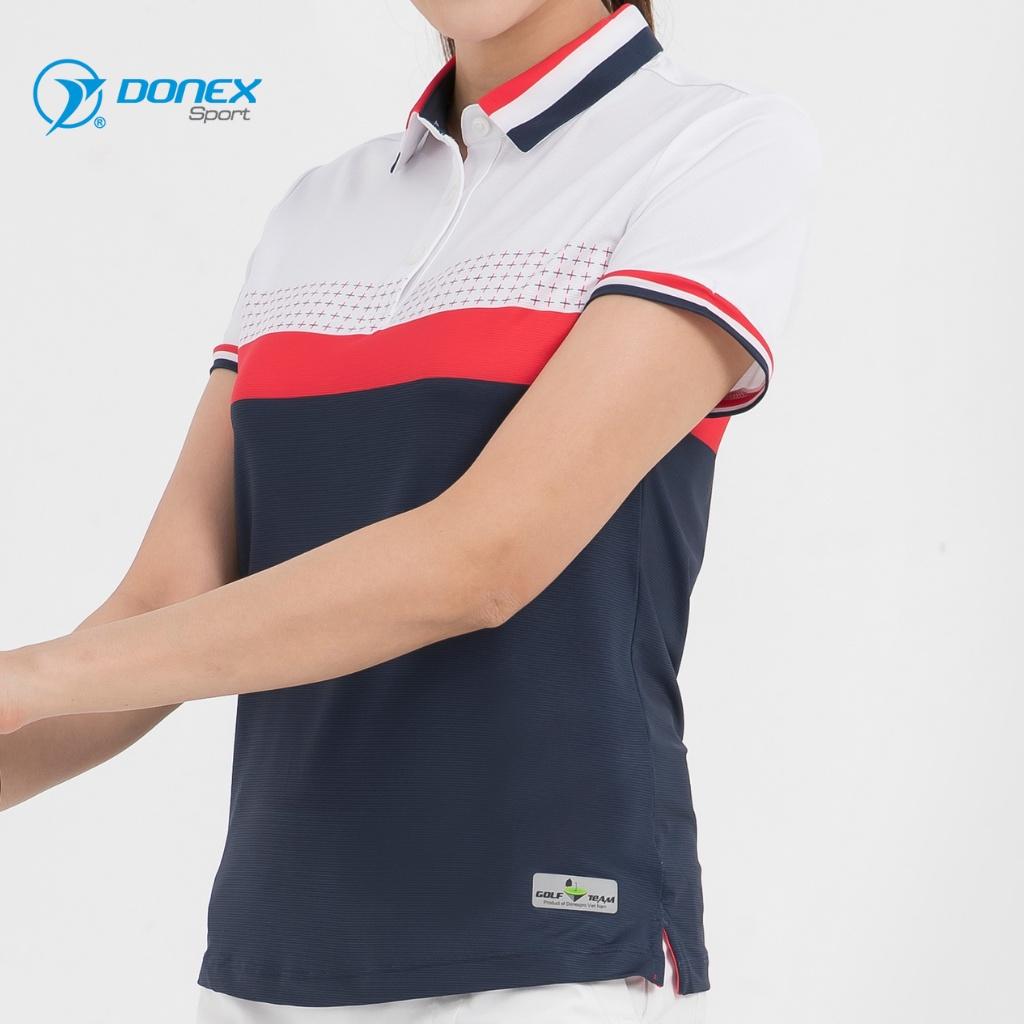 Áo Thể Thao Golf Nữ DONEXPRO Form Classic, In Logo Nổi, Chất Vải Mát Mẻ, Thấm Hút Mồ Hôi Tốt AC-3648