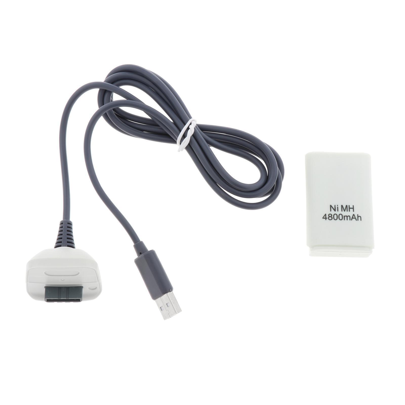 600mAh Controller Battery Covers 1.5M Cable, Rechargeable Replace Parts for Xbox