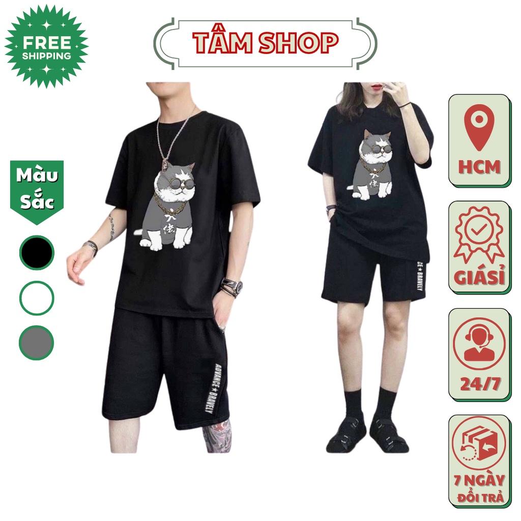 ĐỒ BỘ NAM FREESHIP ĐỒ BỘ THỂ THAO IN HÌNH CON MÈO ĐEO MẮT KÍNH SIÊU NGẦU