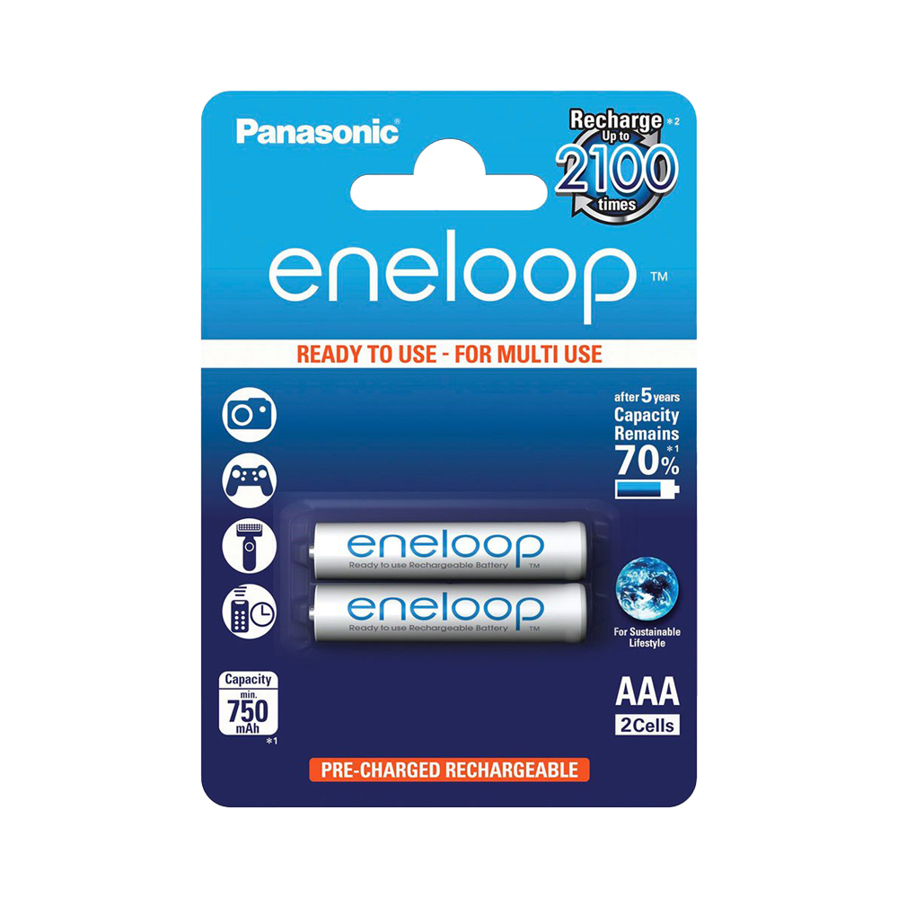 Pin sạc dự phòng NiMH Panasonic eneloop tiêu chuẩn AAA 800mAh - BK-4MCCE2BT2 - Hàng chính hãng (Vỉ 2 viên)