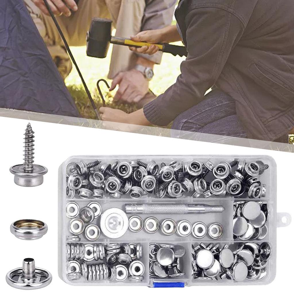 150 Boat Marine Canvas Snap Cover Button Fastener Socket Kit Stainless Steel