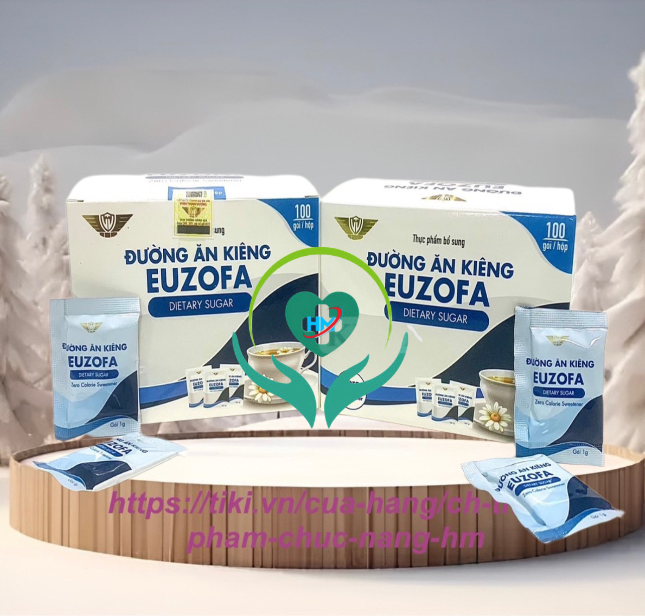 Đường ăn kiêng EUZOFA, Hộp 100 gói