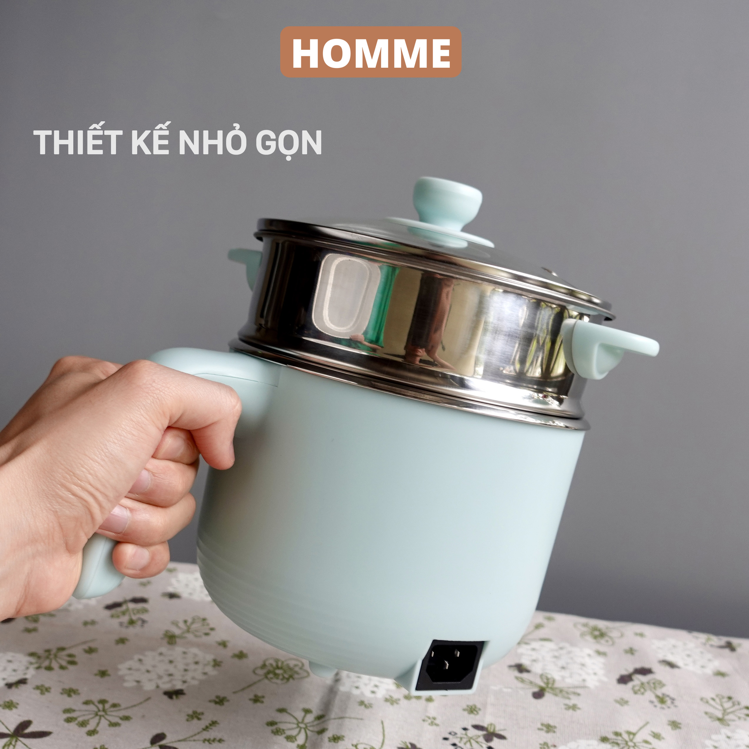 Nồi lẩu điện đa năng mini dùng làm ca lẩu nấu mì, ninh cháo, hấp, chiên, rán