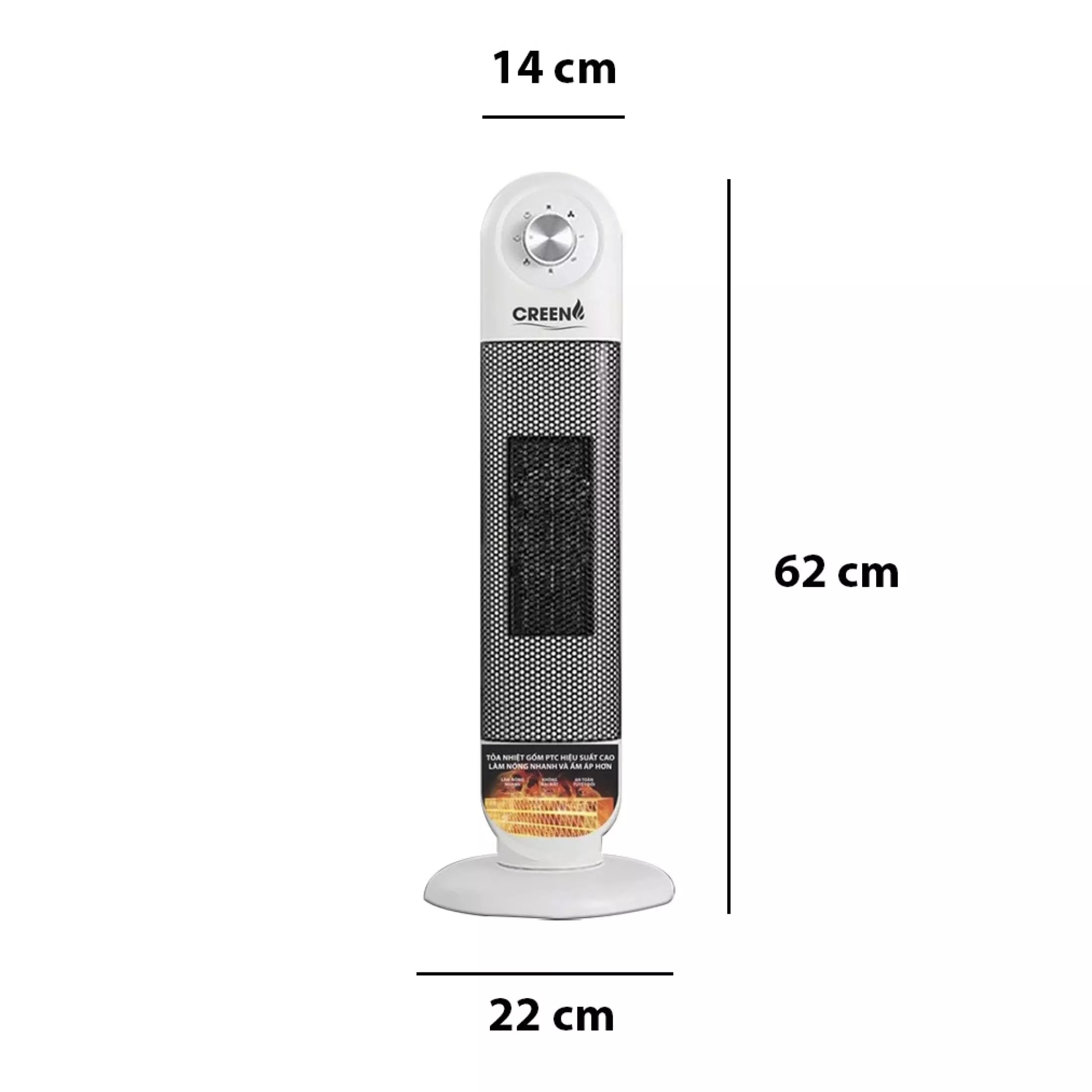 Máy Sưởi Cây NSB-220A1 Quạt Sưởi Để Sàn - Công Nghệ Sưởi Gốm PTC - Làm Nóng Nhanh - Chế Độ Quay Tỏa Nhiệt Đều - Có Video