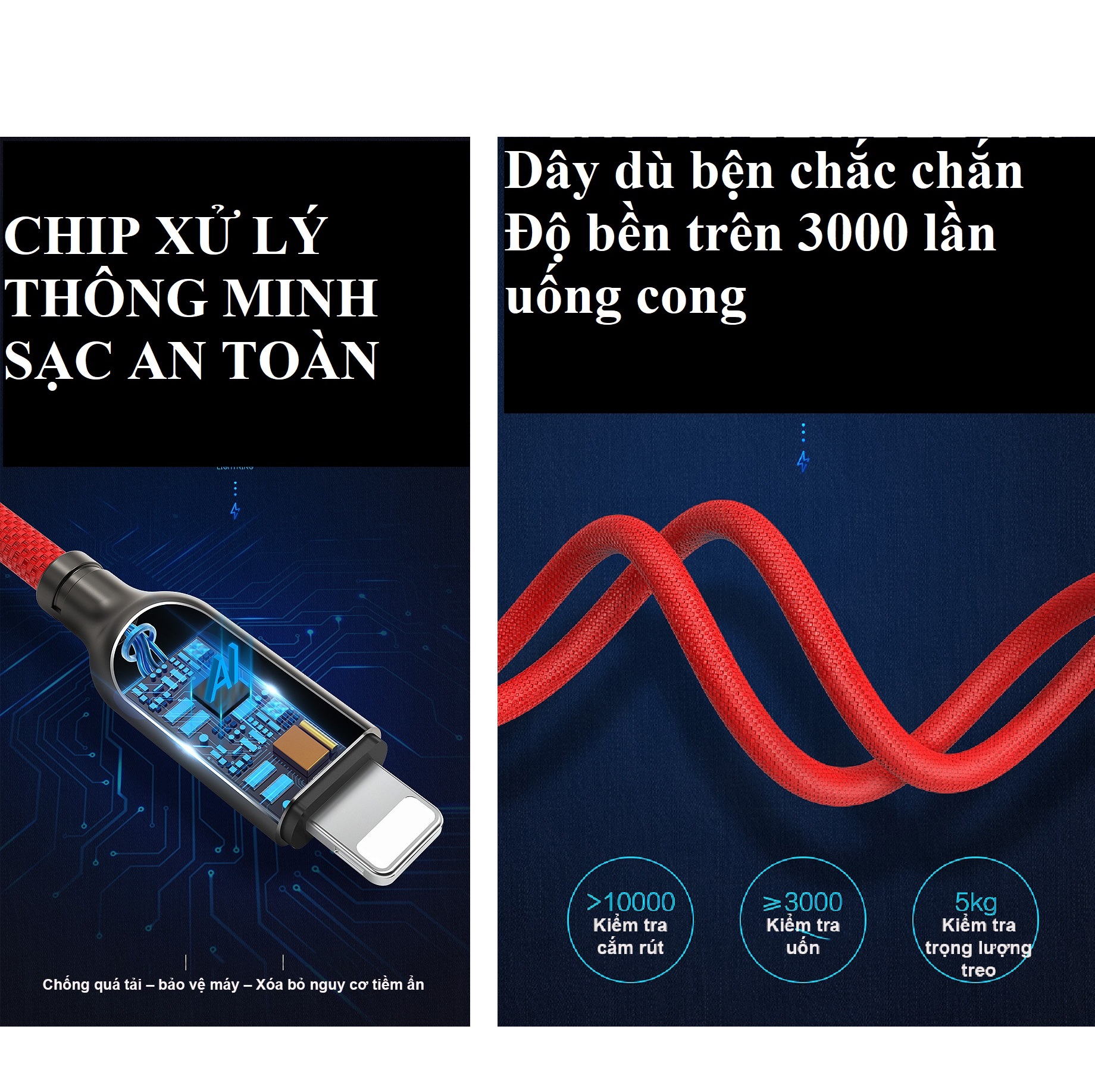 Cáp sạc iP 2.4A tự ngắt khi đầy Pisen AL26 _ Hàng chính hãng