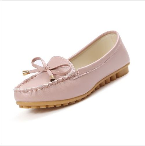 Giày lười slip on nữ da mềm, êm chân đính nơ xinh xắn GL5
