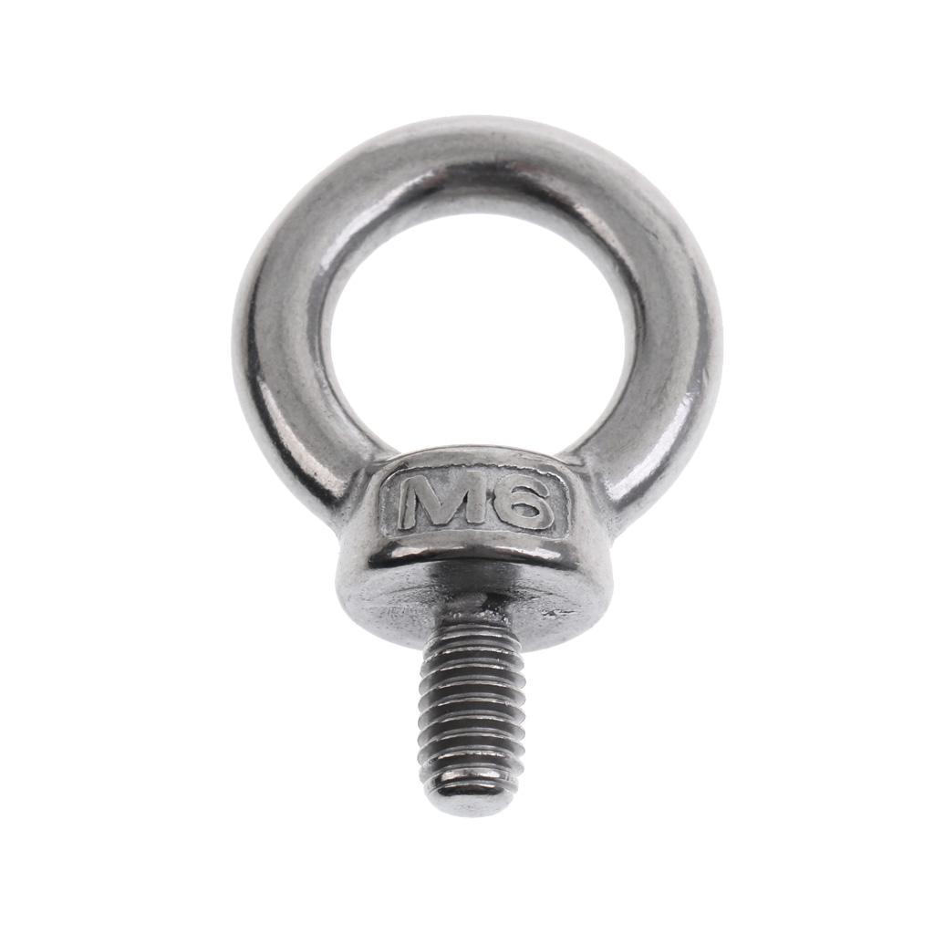 4pcs Marine Grade Stainless Steel Lifting Eye Bolt M6 x 11mm Polished Finish