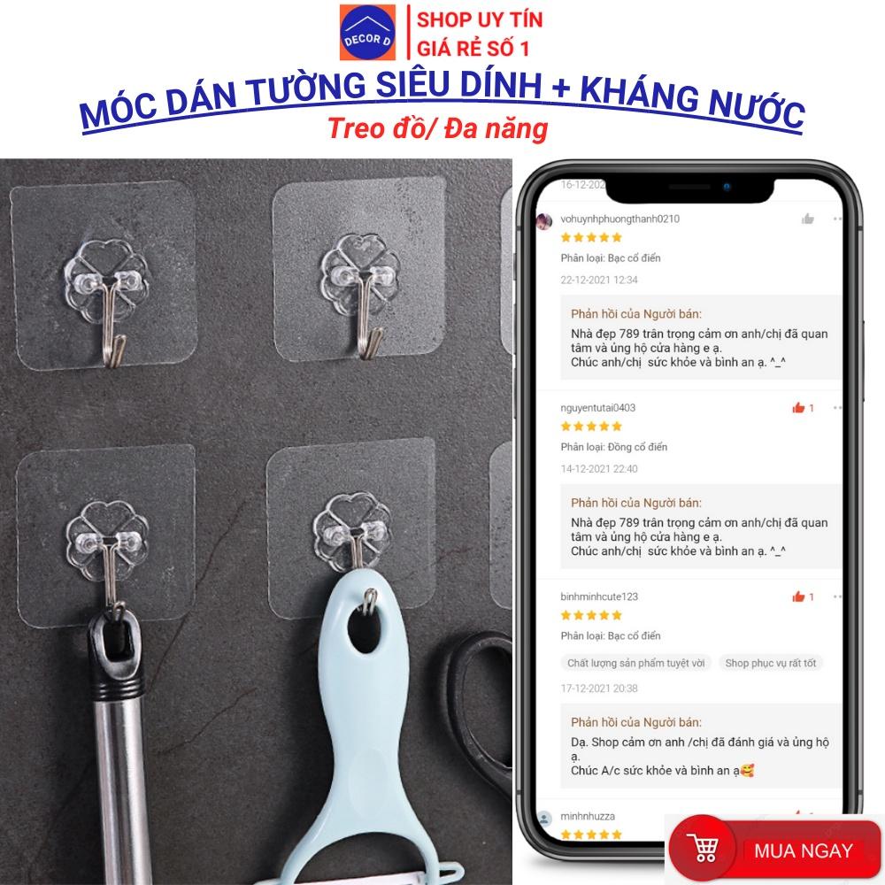 Móc dán tường siêu dính, móc dính trong suốt chịu lực tốt, đa năng, tiện dụng