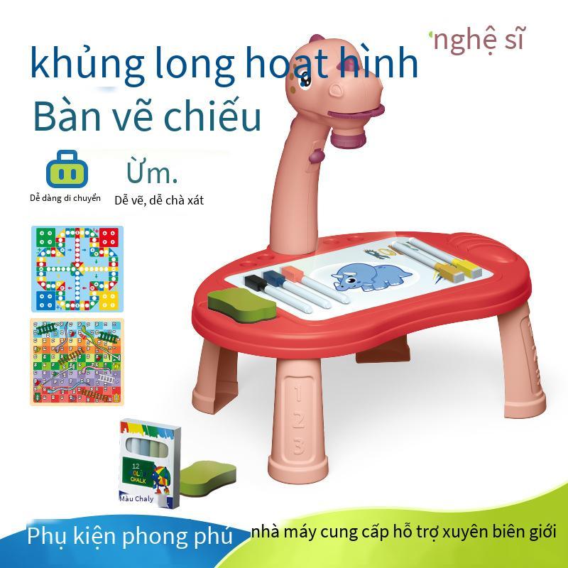 Phong cách mới nhất Amazon khủng long chiếu bảng vẽ bảng vẽ đồ chơi trẻ em giáo dục sớm máy chiếu graffiti bảng câu đố vẽ và viết