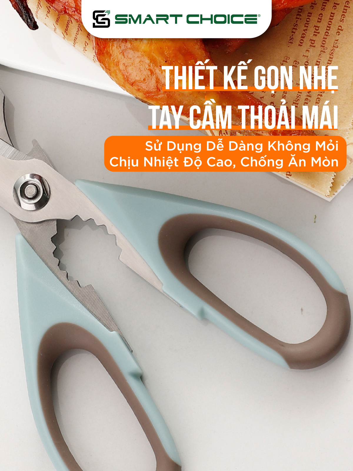 Kéo Nhà Bếp Đa Năng SMARTCHOICE Kéo Xanh Kèm Vỏ Bảo Vệ Cao Cấp Không Gỉ SCG-PK053-X