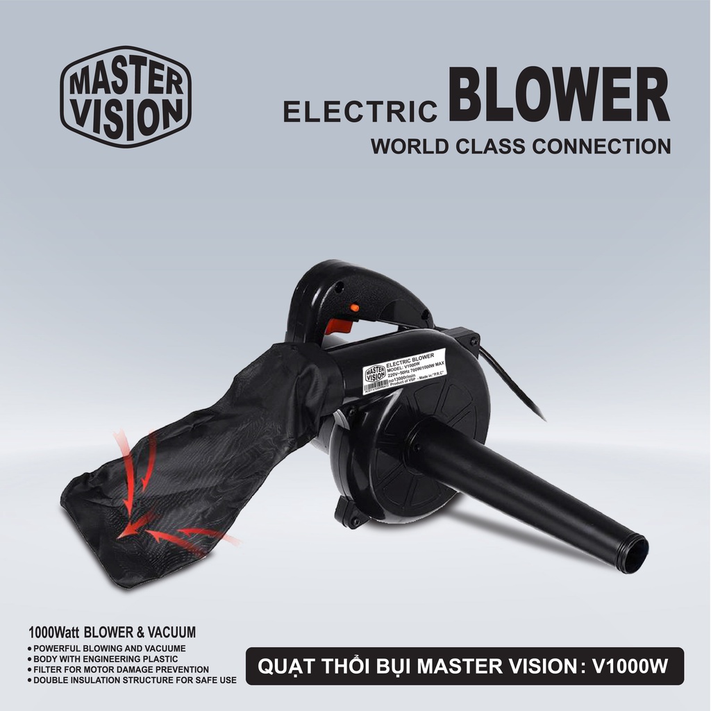 Quạt Thổi Bụi Master Vision V1000W (New 2022) (Quạt chuyên hút và thổi bụi Phòng Net) - JL - HÀNG CHÍNH HÃNG