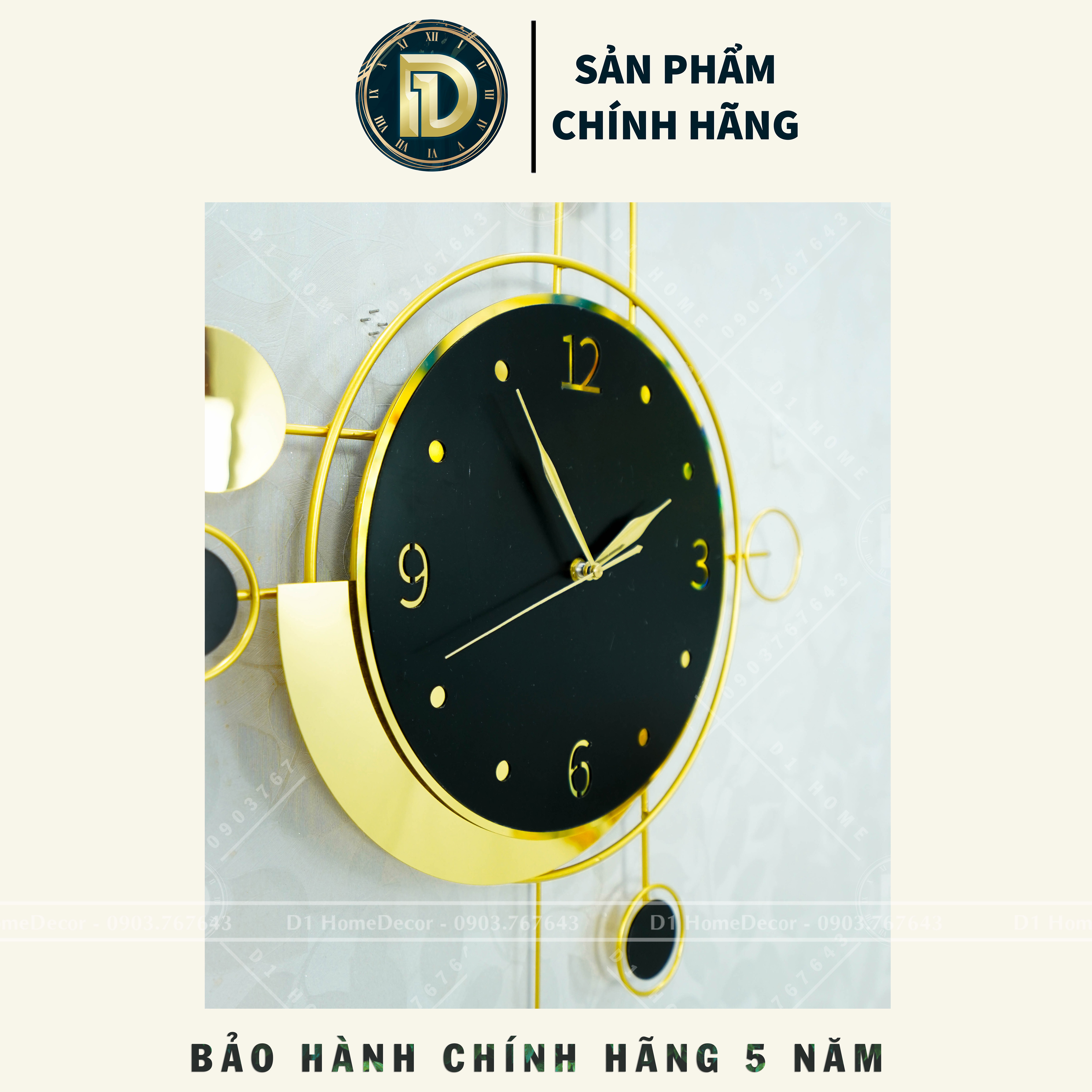 Đồng Hồ Treo Tường Quả Lắc Hiện Đại - Mẫu Đồng Hồ Quả Lắc Decor Đẹp - Trang Trí Nhà Cửa - BH 5 năm - D1Home - QL