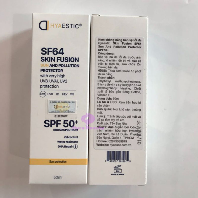 Kem chống nắng bảo vệ tối đa Hyaestic Skin Fusion SF64 Sun And Pollution Protector SPF50+