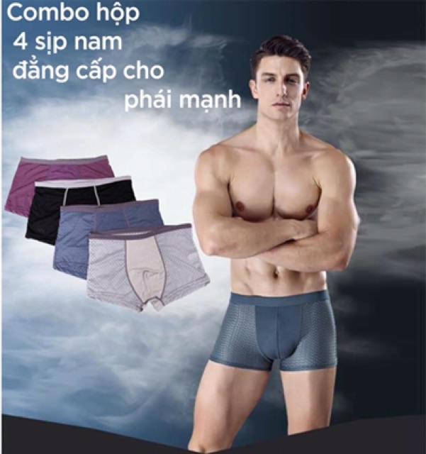 HỘP 4 CHIẾC QUẦN SỊP NAM MEN’S THÔNG HƠI CHẤT MÁT