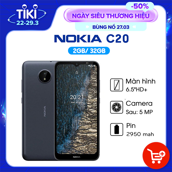 Điện thoại Nokia C20 (2GB/32GB) - Hàng Chính Hãng