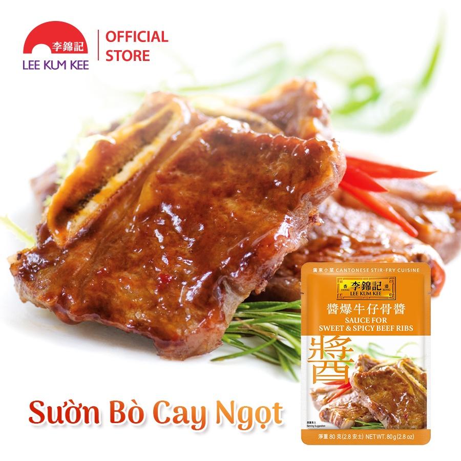 Combo 3 gói Sốt tiện dụng Lee Kum Kee Sườn bò cay ngọt 80g