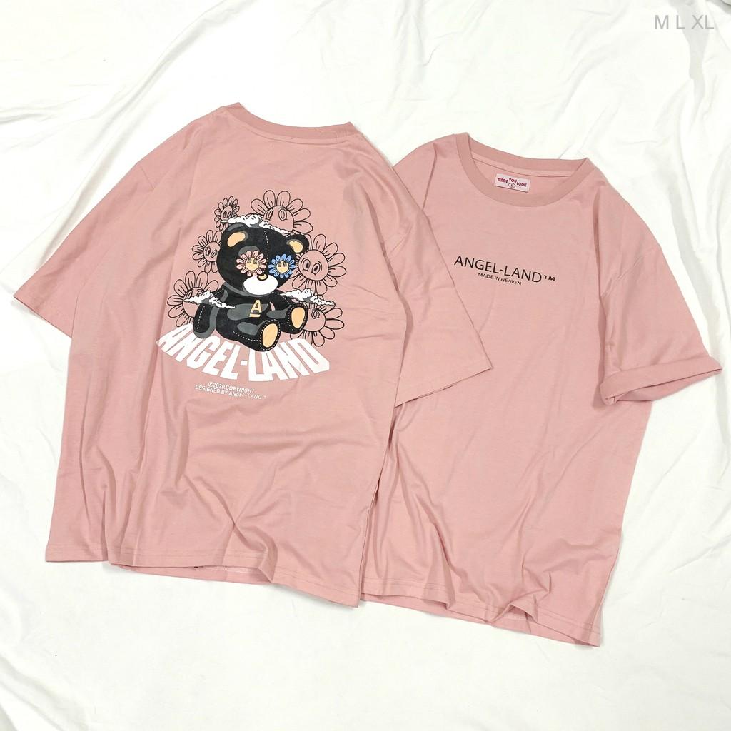 Áo Thun Tay Lỡ Form Rộng Unisex ANGEL-LAND HEAVEN Ulzzang Couple