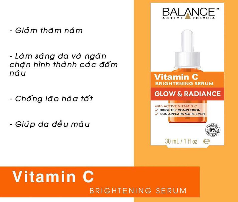 Combo Kem Dưỡng Mắt Balance Active Formula Dragons Blood Eye Lift Balm và Tinh Chất Làm Sáng Da Balance Vitamin C Brightening Serum Glow &amp; Radiance 30ml