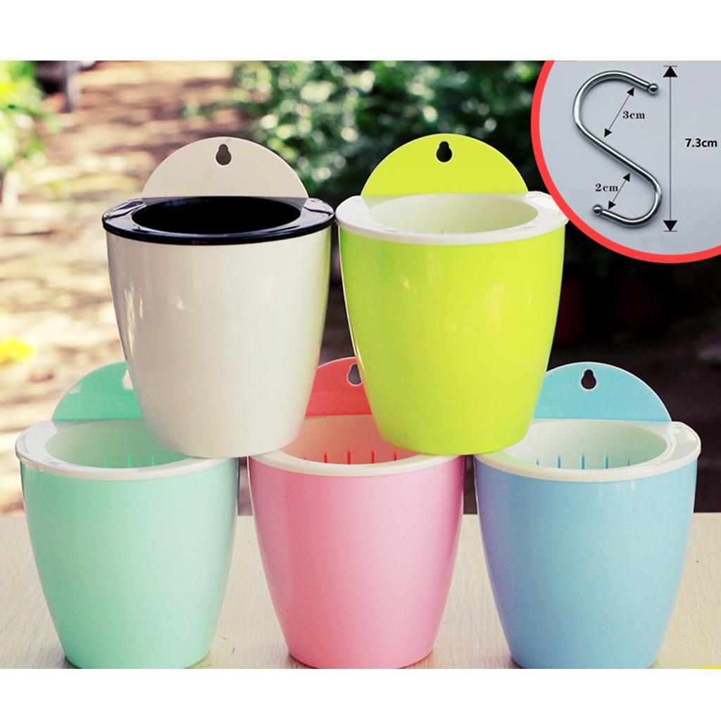 Garden Self-watering Plant Flower Pot Wall Hanging Plastic Planter