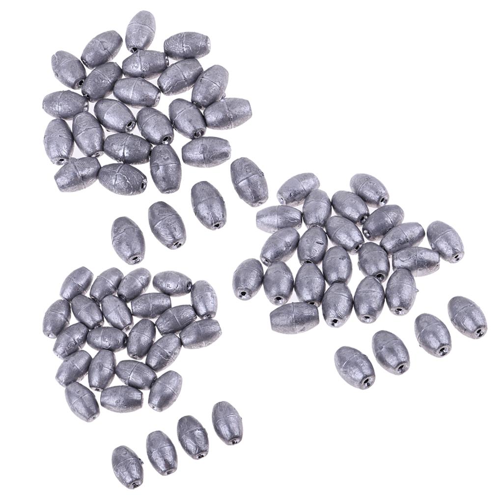 25Pieces Premium Fishing Sinker Weights Olive Shape Lead Fishing Weights