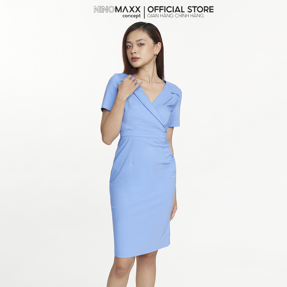 N&amp;M Đầm dáng ôm Nữ kiểu cổ vest tay ngắn 2208076